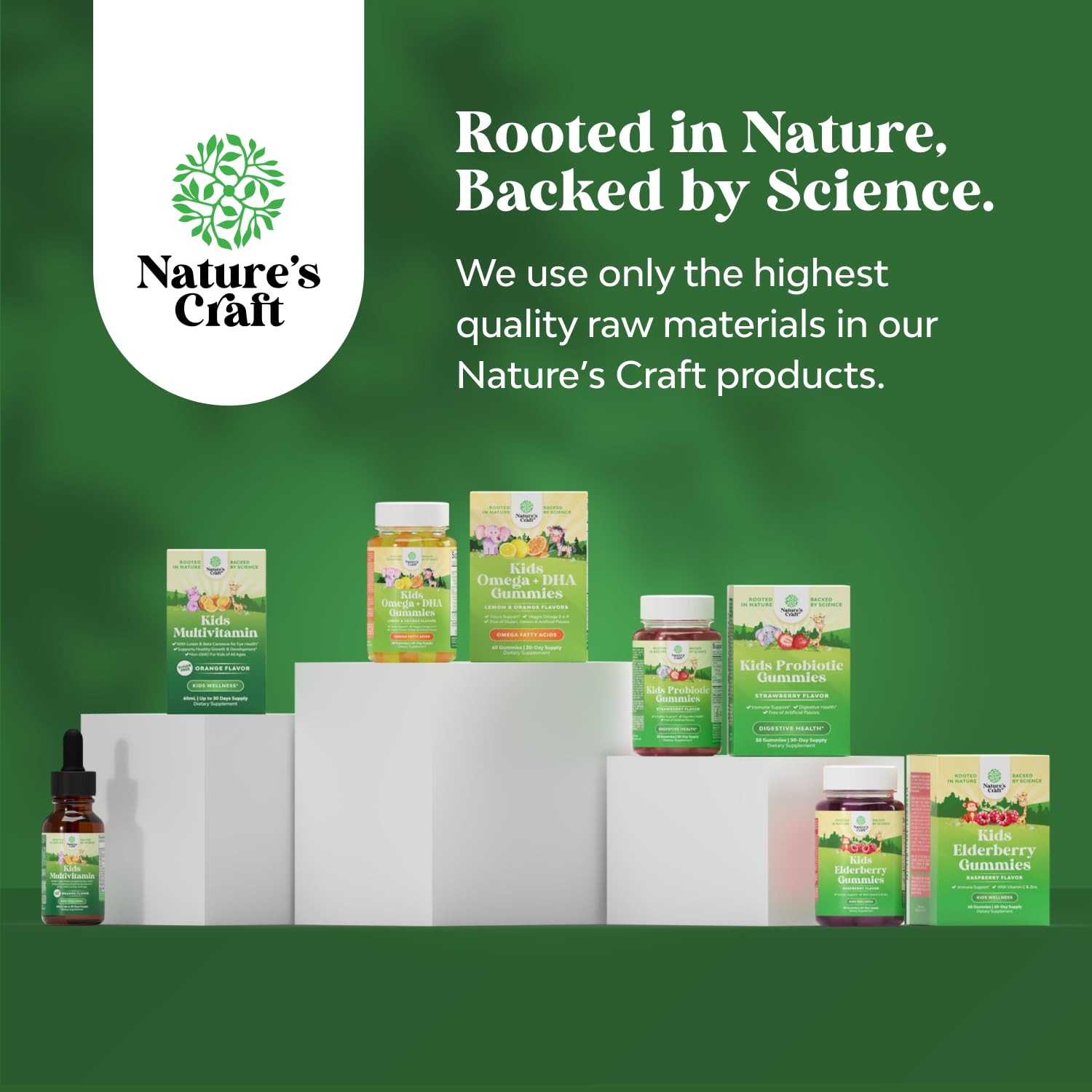 Natures Craft sello orgánico destacando origen vegetal y calidad limpia