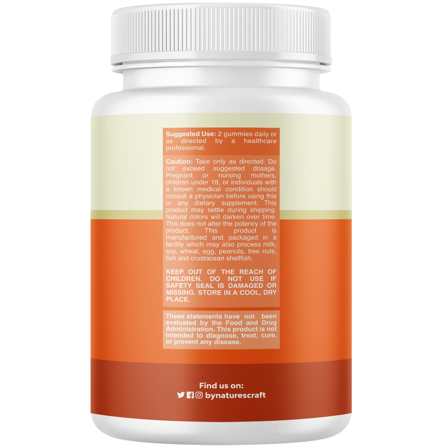Natures Craft frasco con tapa abierta mostrando contenido, beneficio de almacenamiento seguro