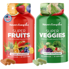 Nature's Evergreen frasco frontal mostrando el diseño y beneficios