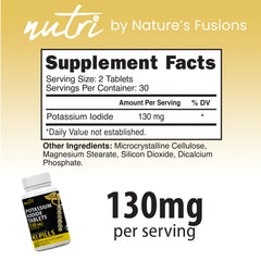 Nature's Fusions tableta junto a regla para comparar escala y dosificación