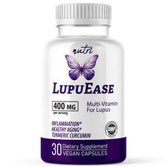 Nature's Fusions frasco LupuEase frente mostrando diseño y beneficio solidez