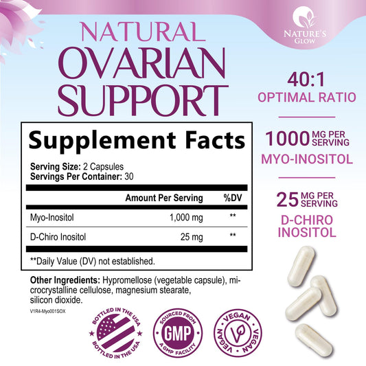 Nature's Glow cápsulas extendidas mostrando tamaño práctico y dosificación