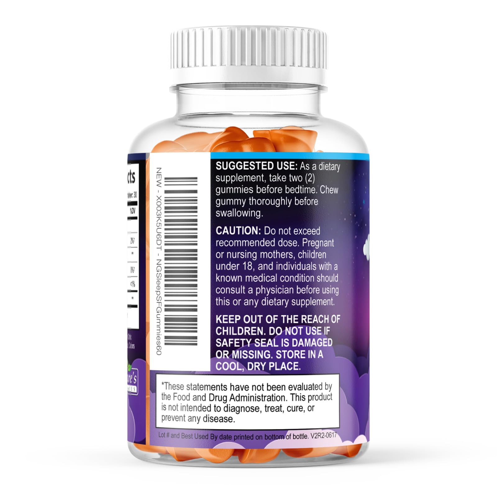 Nature's Gummies texto sin azúcar destacando beneficio bajo calorías