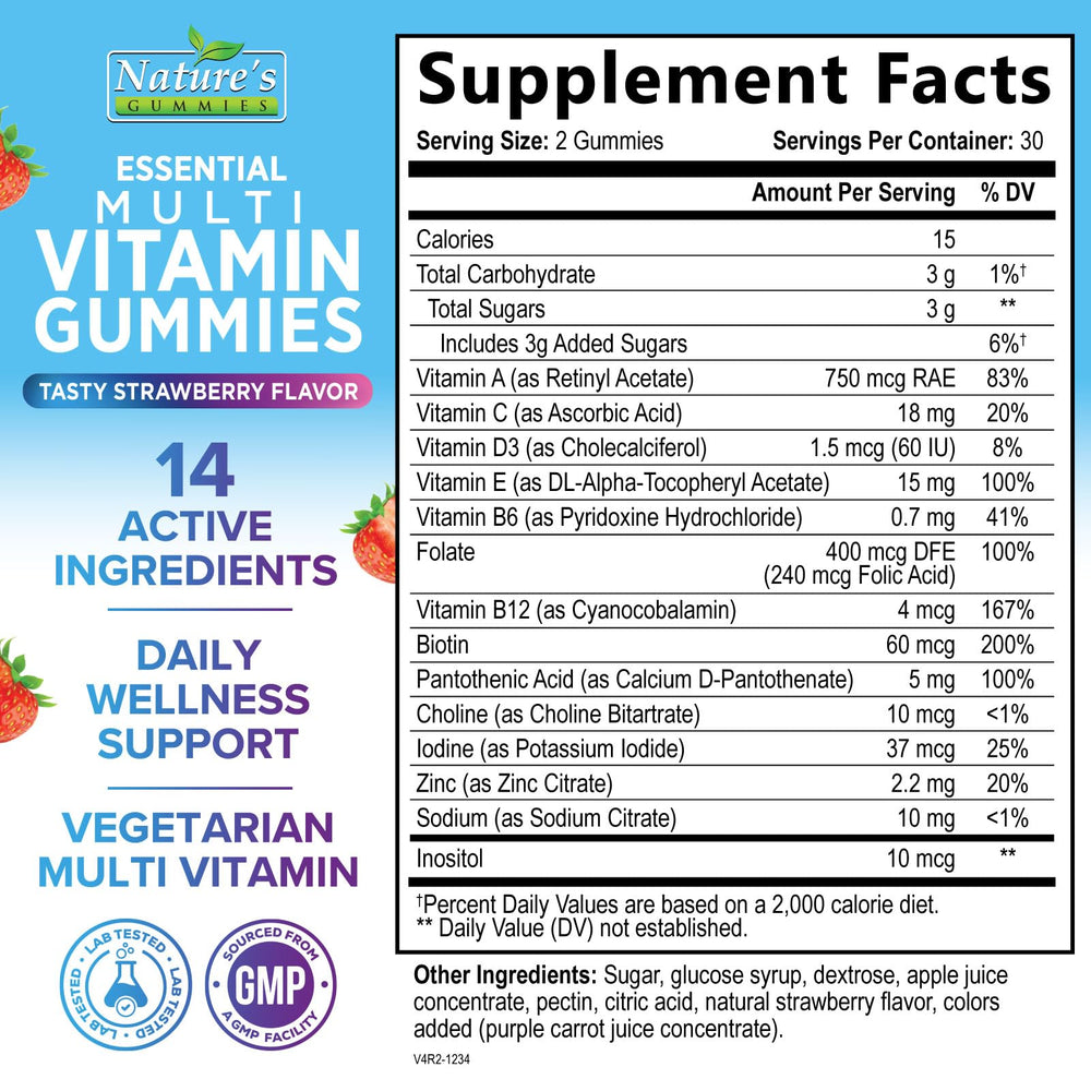Nature's Gummies primer plano de gomita con textura y aspecto apetecible
