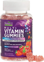 Nature's Gummies envase frontal mostrando 60 gomitas y beneficios