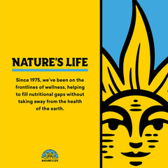 Nature's Life botella abierta con microtabletas para ver cantidad y formato