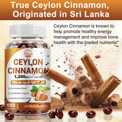 Etiqueta con ingredientes y certificaciones Nature's live Ceylon Cinnamon, información clara