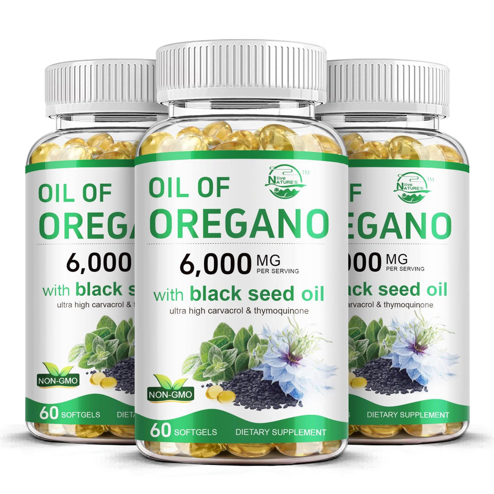 Nature's live frasco delantero con softgels, información visible y beneficio de suministro prolongado
