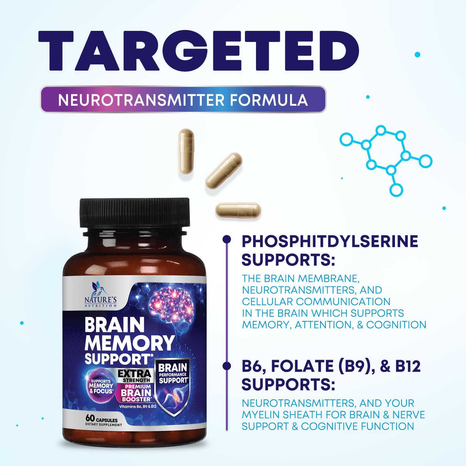 Nature's Nutrition producto sobre escritorio para mejorar concentración