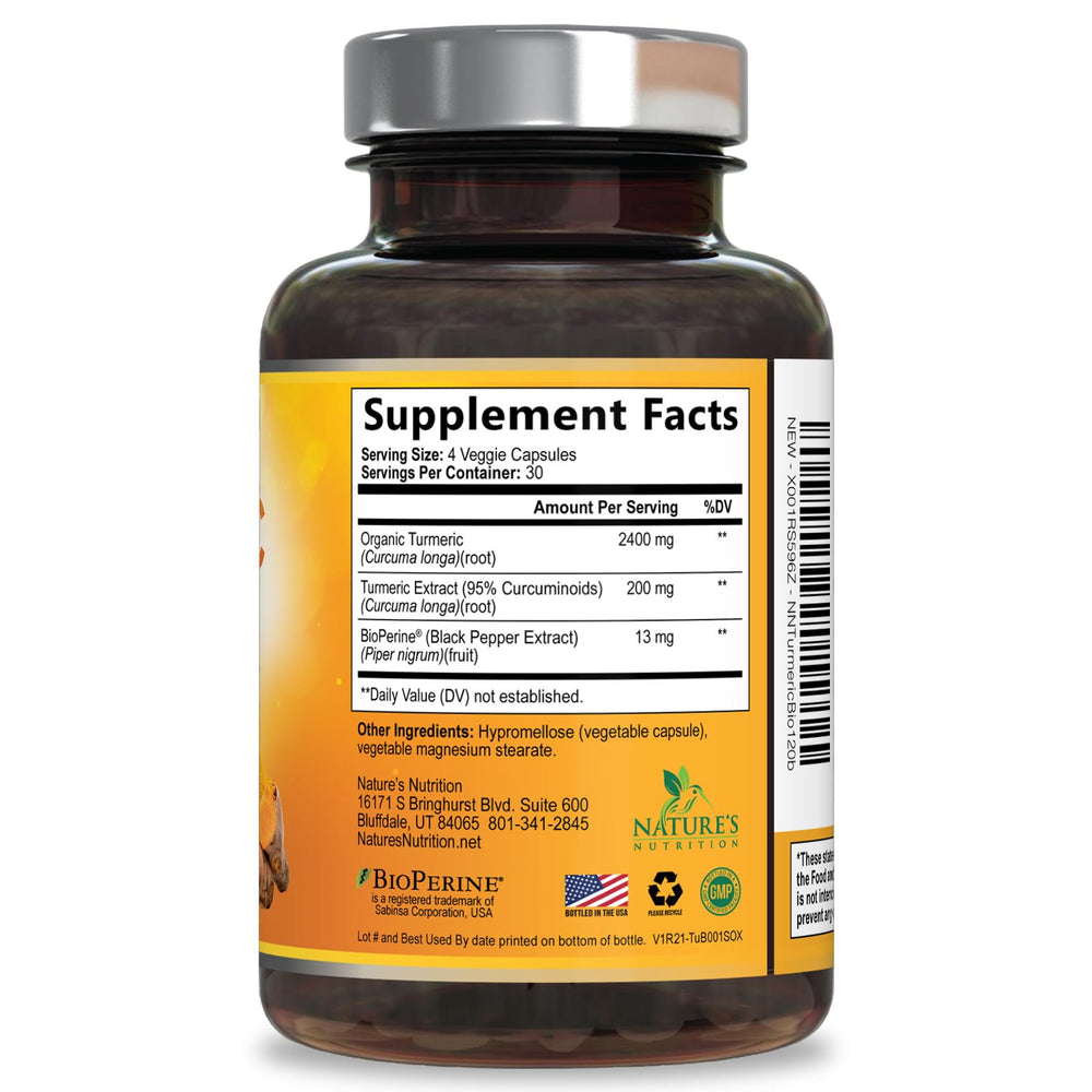 Nature's Nutrition envase con certificados y sellos de calidad