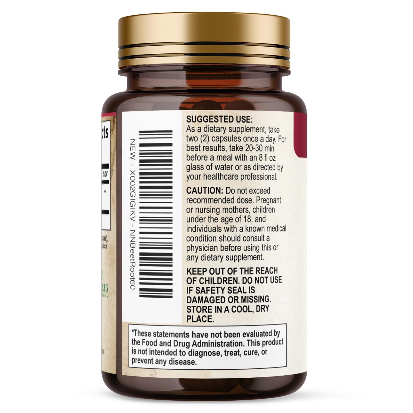 Nature's Nutrition cápsula abierta con polvo para ver concentración