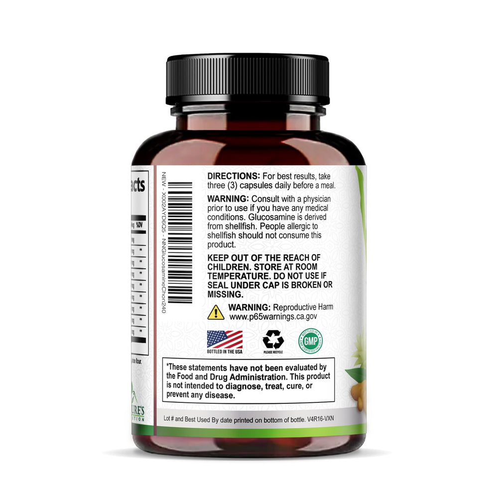 Nature's Nutrition cápsula junto a otros suplementos para contexto de uso