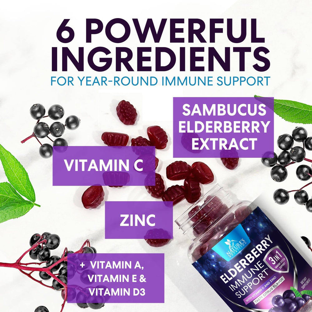 Nature's Nutrition etiqueta con ingredientes clave y concentración 3X