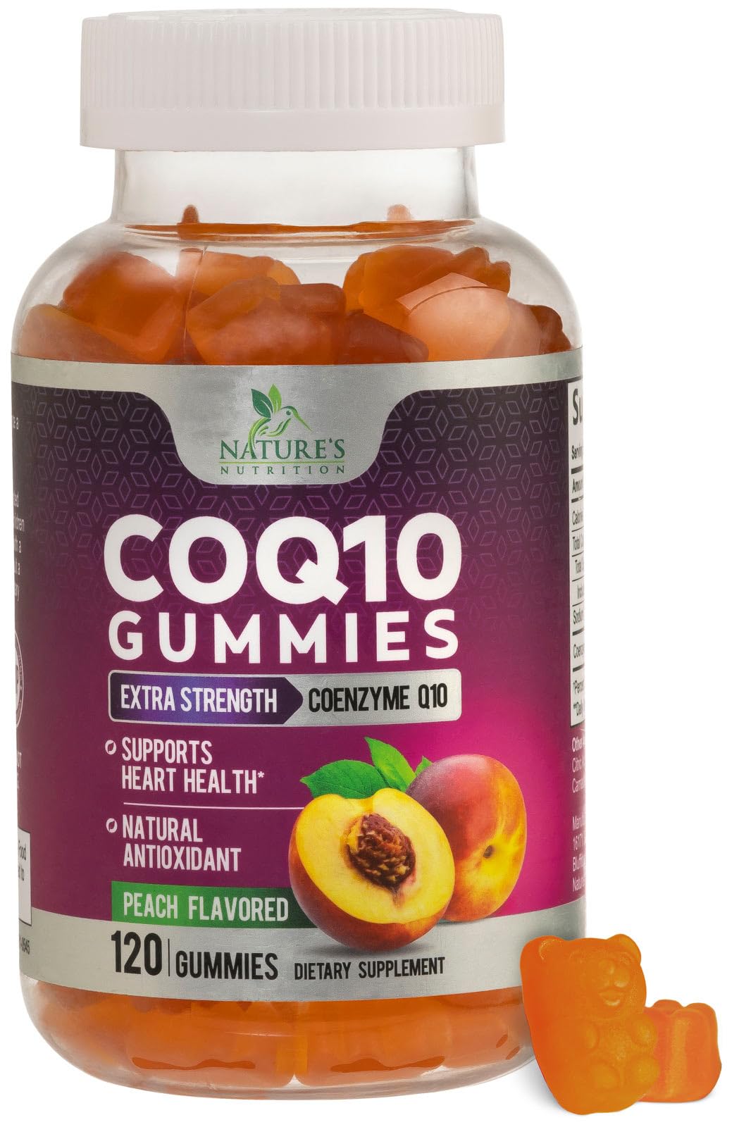 Nature's Nutrition envase frontal mostrando CoQ10 y beneficio antioxidante