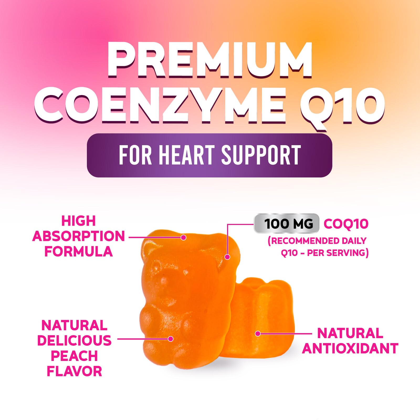 Nature's Nutrition corte de gomita CoQ10 para ver la consistencia y calidad interior