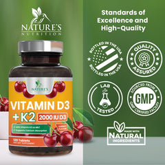 Nature's Nutrition etiqueta con información nutricional y dosis por porción