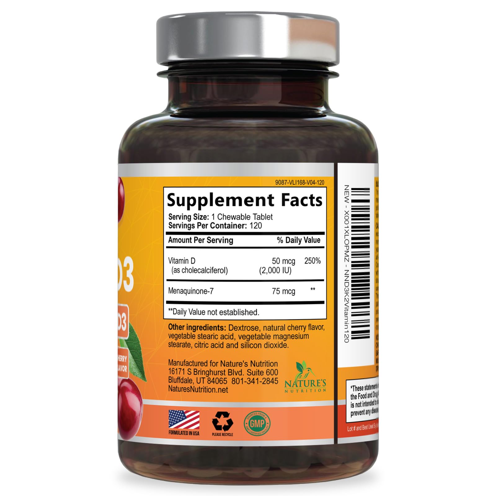 Nature's Nutrition sello de prueba de terceros, garantía de calidad comprobada