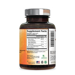 Nature's Nutrition sello GMP en envase subrayando fabricación en EE. UU.