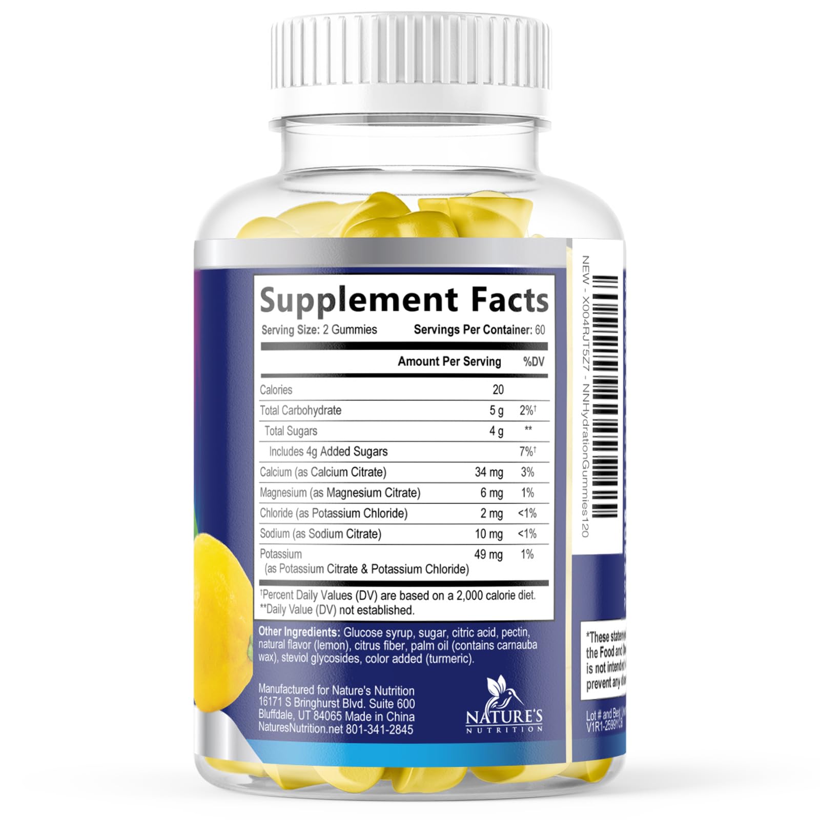 Nature's Nutrition gomas en escritorio apoyando concentración y energía