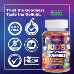 Nature's Nutrition etiqueta nutricional visible con lista de vitaminas clave
