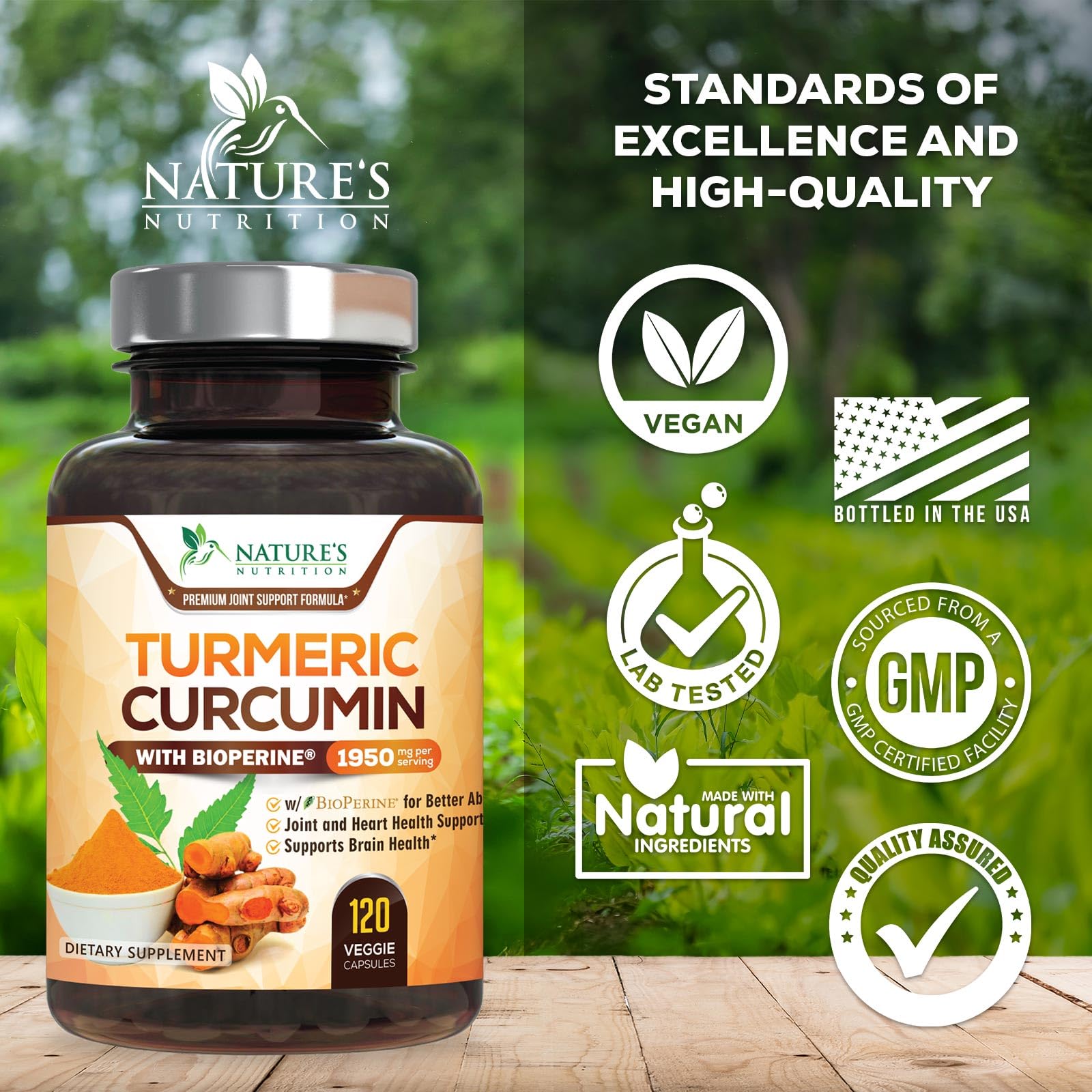 Nature's Nutrition etiqueta con ingredientes listados y beneficios claros