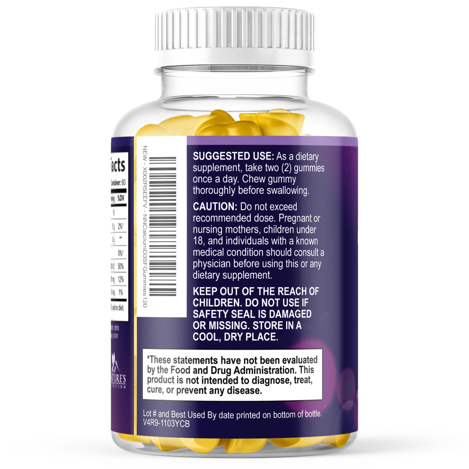 Nature's Nutrition etiqueta nutricional en detalle para verificar ingredientes