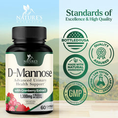 Nature's Nutrition etiqueta nutricional detallando 1300 mg por toma