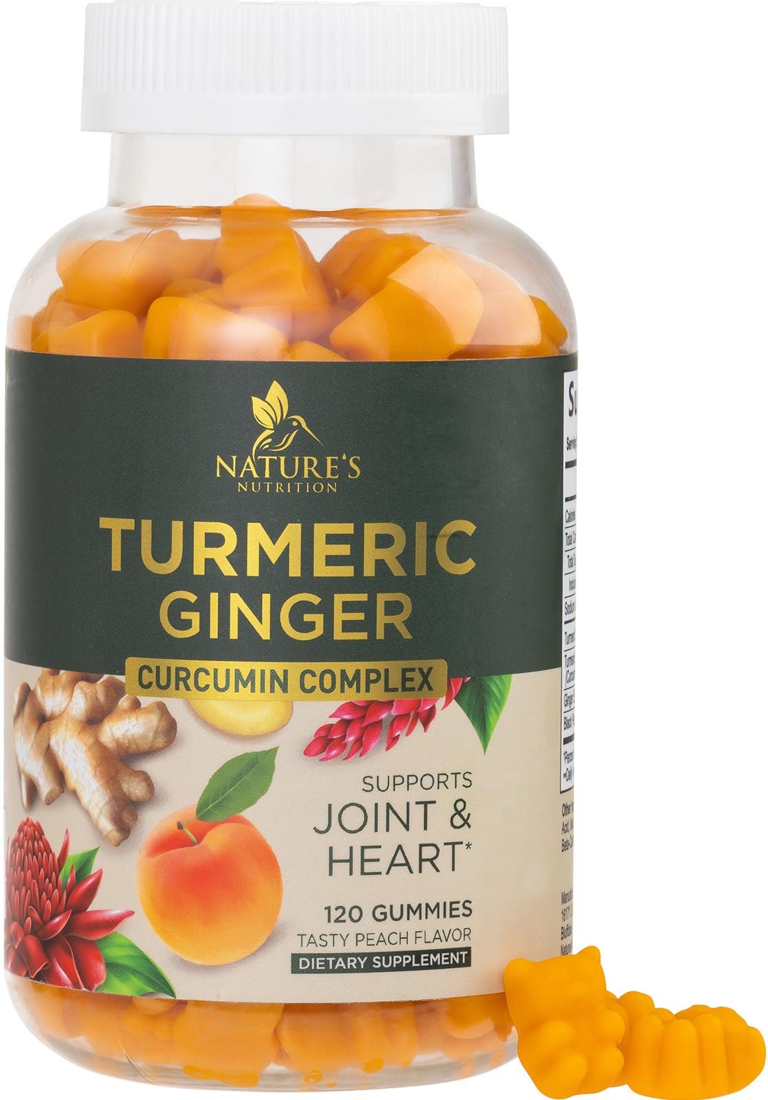 Nature's Nutrition frasco frontal mostrando etiqueta y cantidad 120 gomitas