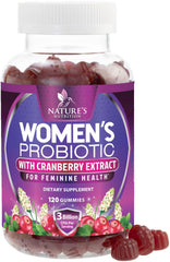 Nature's Nutrition frasco frontal que muestra 120 gominolas y facilidad de uso