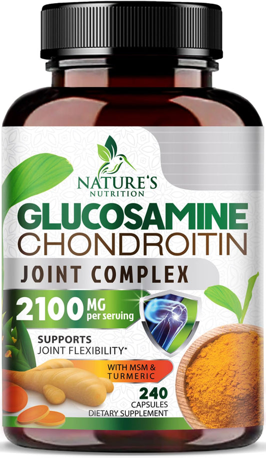 Nature's Nutrition frasco frontal mostrando 240 cápsulas y etiqueta clara