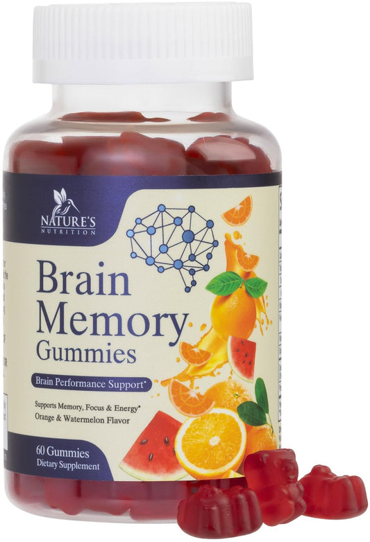 Nature's Nutrition frasco frontal mostrando 60 gomitas y etiqueta clara