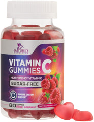 Nature's Nutrition envase frontal que muestra 60 gomitas y beneficios
