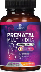 Nature's Nutrition envase frontal mostrando la marca y beneficio prenatal