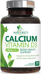 Nature's Nutrition frontal del envase mostrando dosis y beneficio óseo