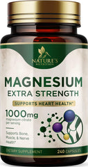 Nature's Nutrition envase frontal del citrato de magnesio mostrando etiqueta y beneficio