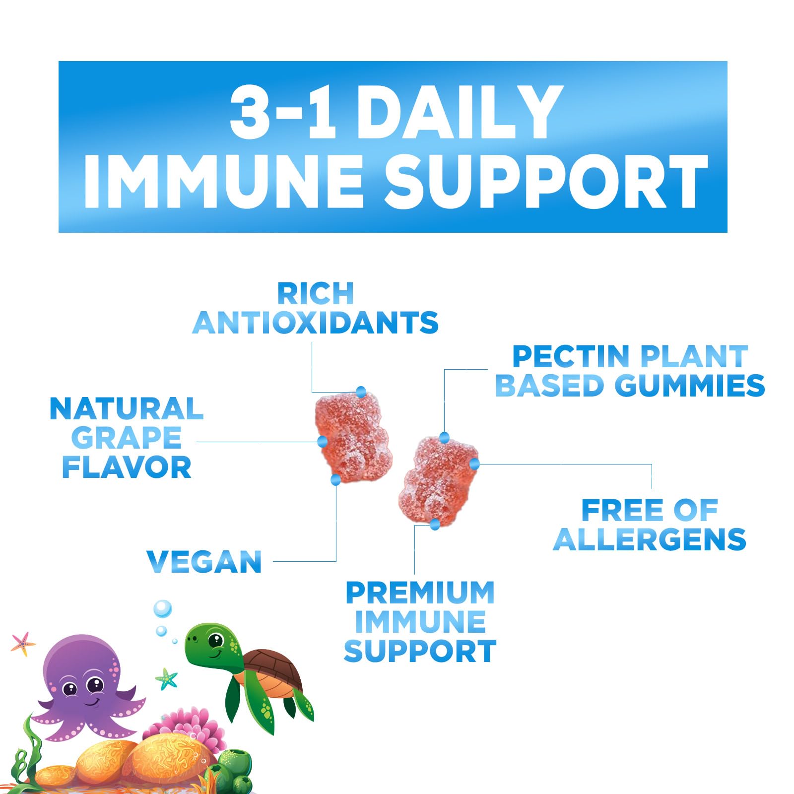 Nature's Nutrition gominola servida como snack saludable para niños