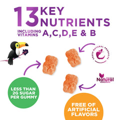 Nature's Nutrition gominola en mano de niño facilitando administración diaria