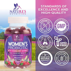 Nature's Nutrition gominolas dentro del frasco destacando cantidad y presentación