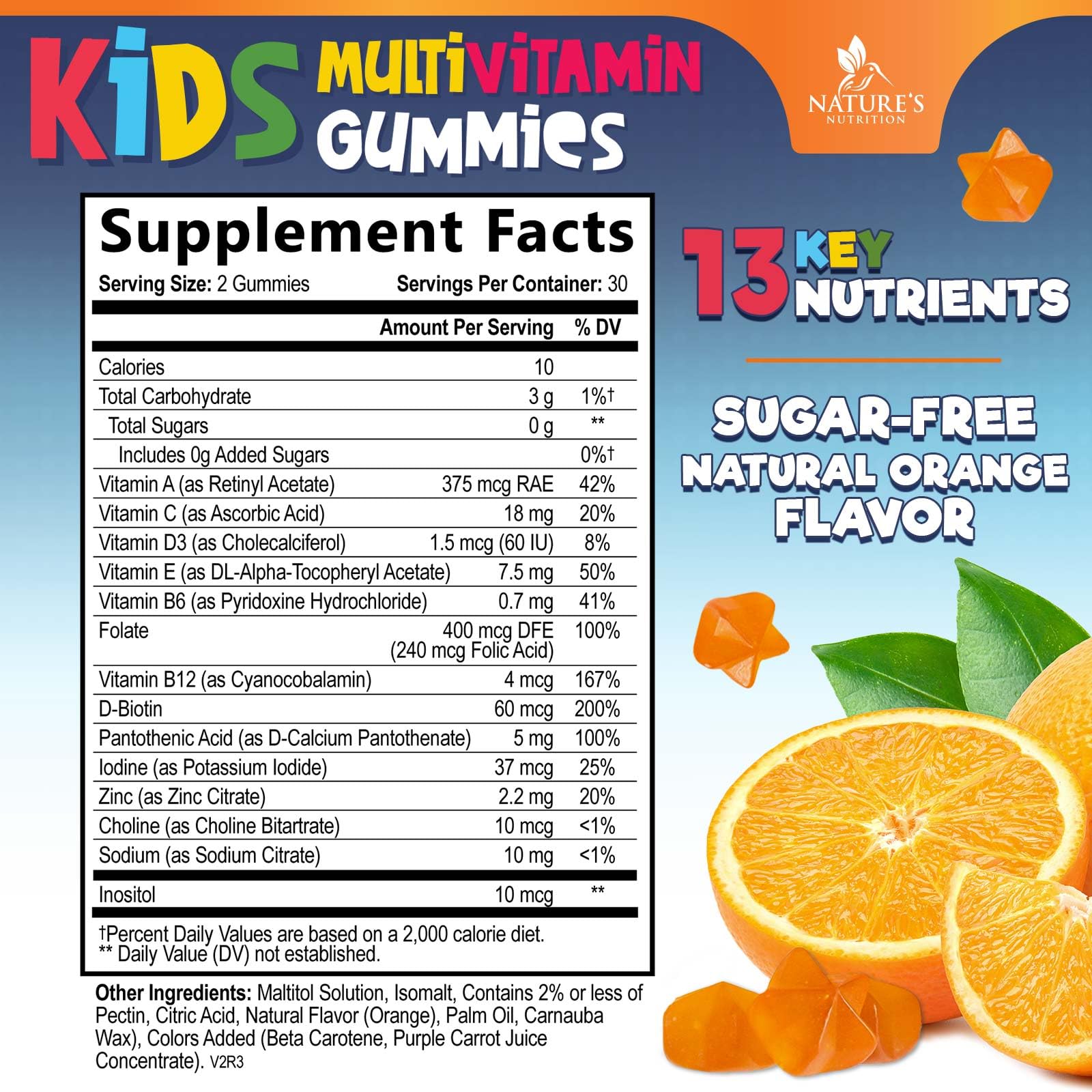 Nature's Nutrition detalle de textura de gominolas naranja apetecibles
