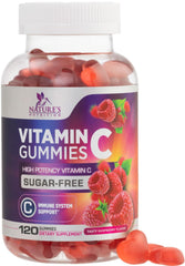 Nature's Nutrition frasco frontal mostrando gominolas y beneficio conveniente