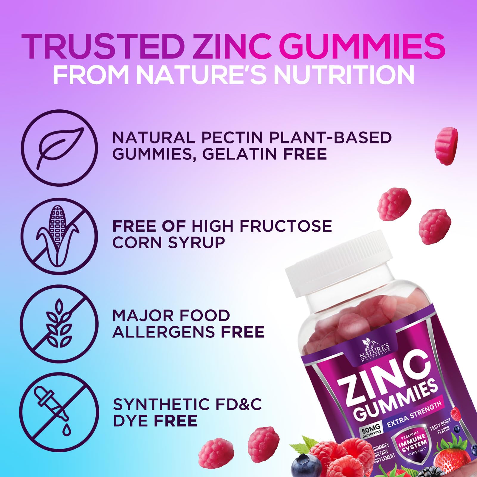 Nature's Nutrition ingredientes naturales dispuestos para mostrar pureza