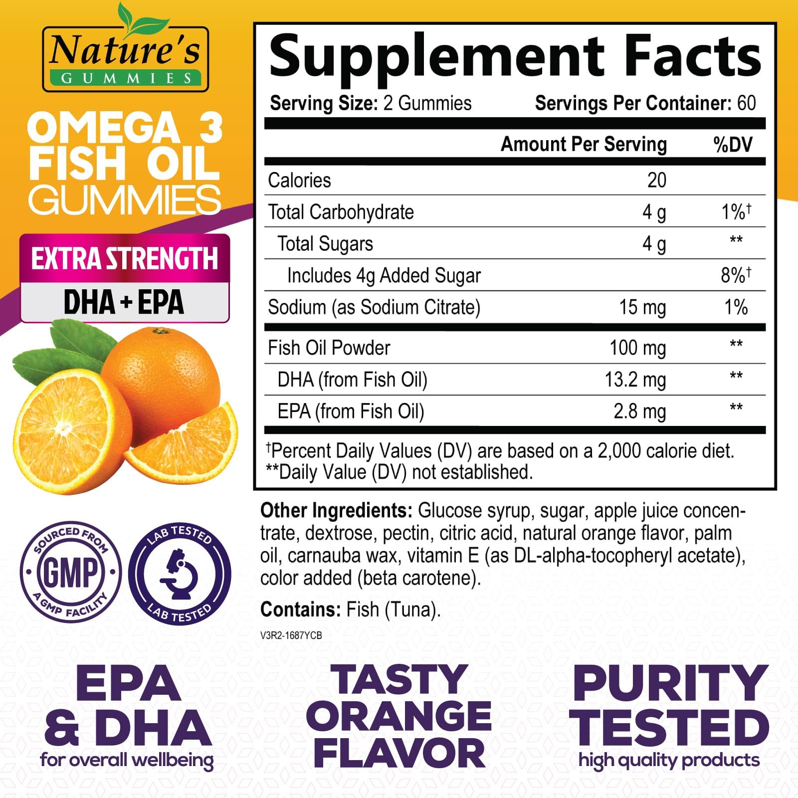 Nature's Nutrition gomita en primer plano mostrando textura masticable y atractivo