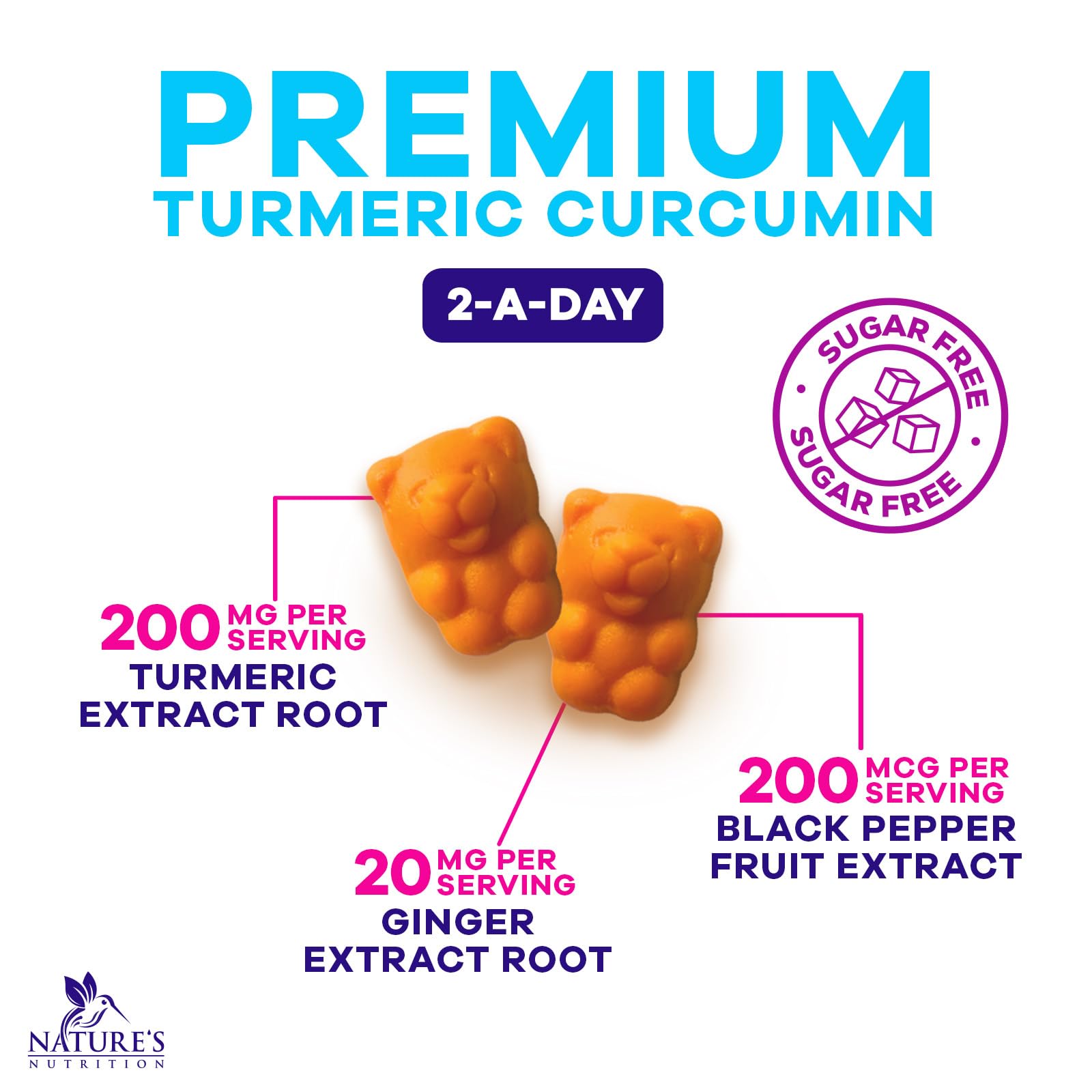 Nature's Nutrition primer plano de gomita muestra textura y consistencia