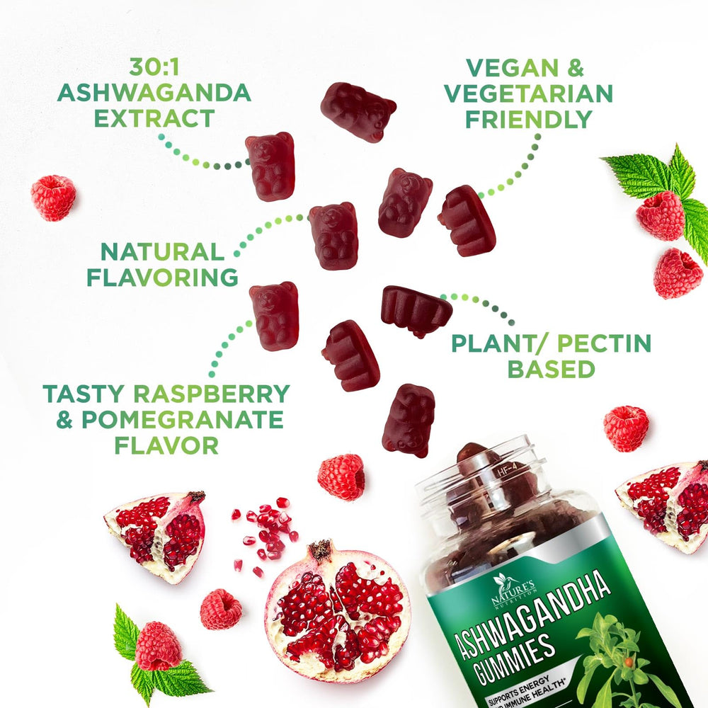 Nature's Nutrition gomita en mano para comparar tamaño y facilitar la dosificación