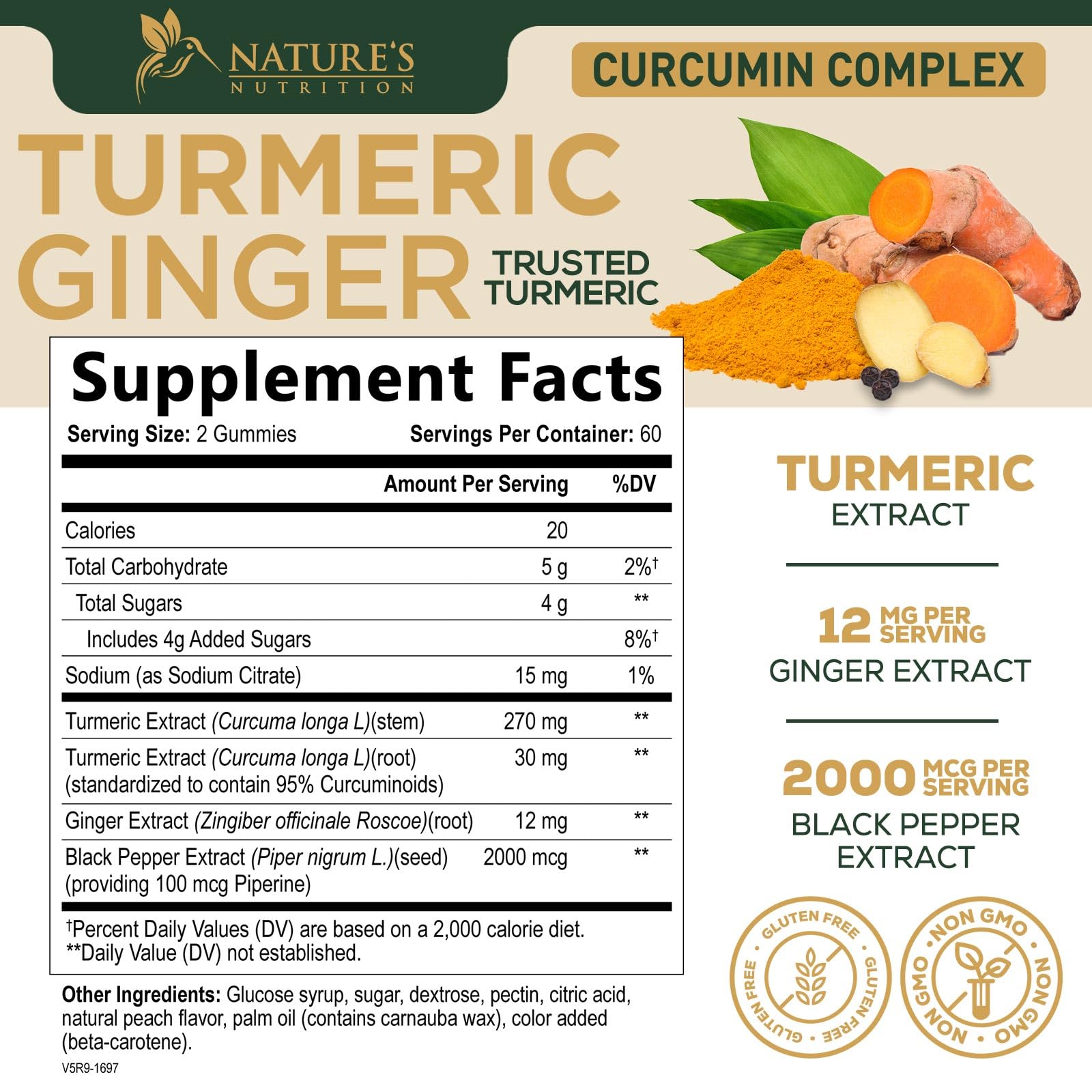 Nature's Nutrition gomitas en primer plano textura suave y aspecto apetitoso