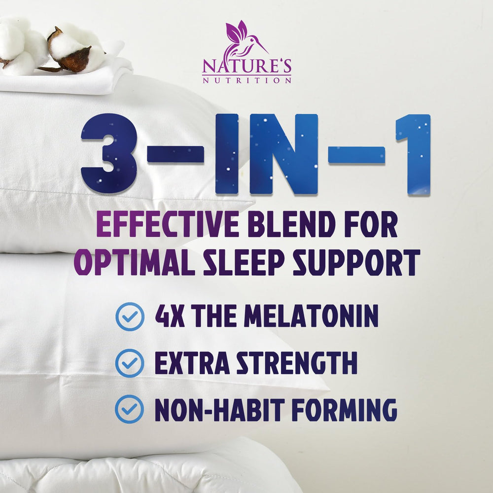 Nature's Nutrition persona relajada en mesa nocturna usando la gomita