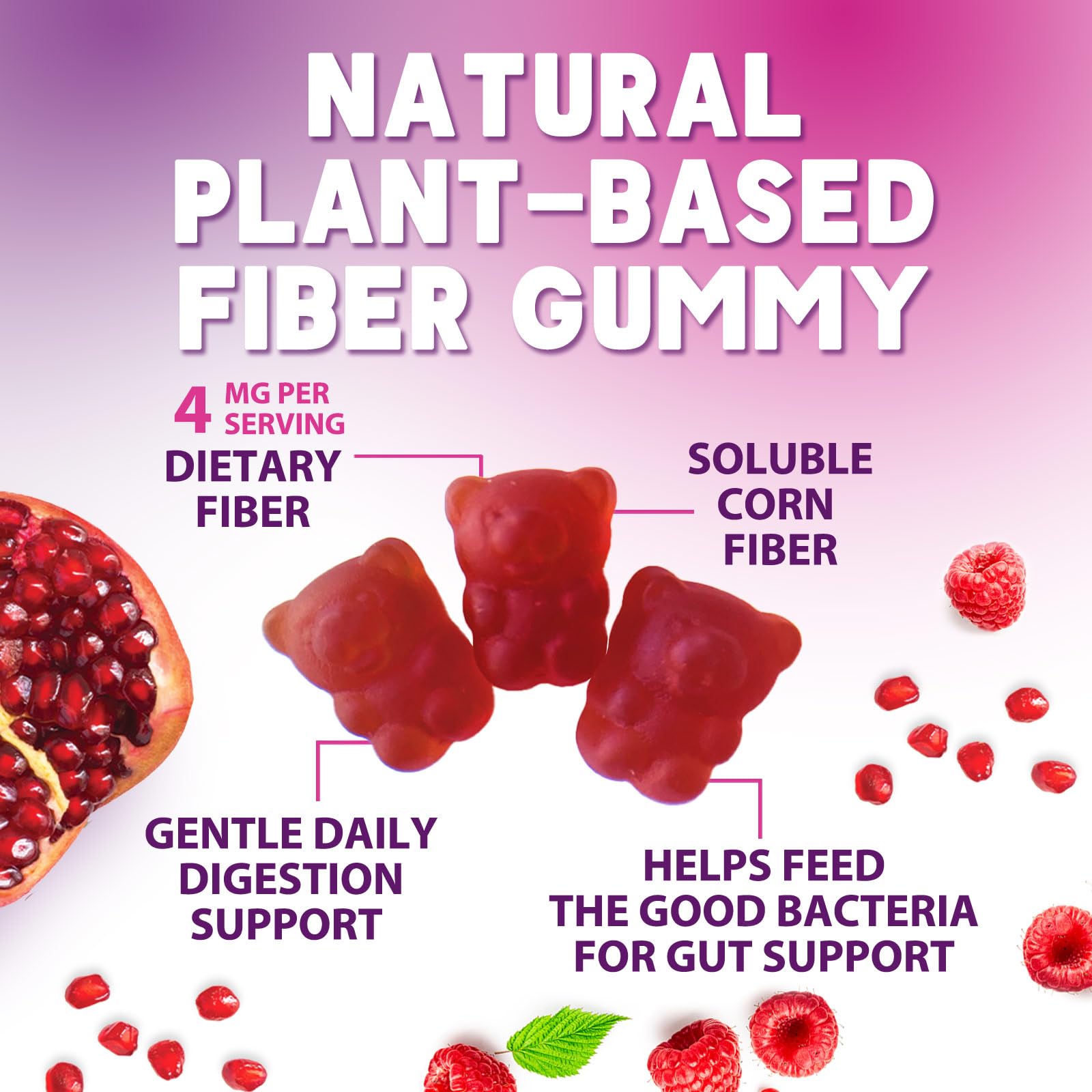 Nature's Nutrition gomitas en mano para comparar tamaño y porción
