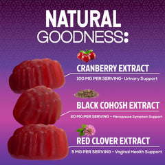 Nature's Nutrition gomitas en la palma para comparar tamaño y facilitar dosificación