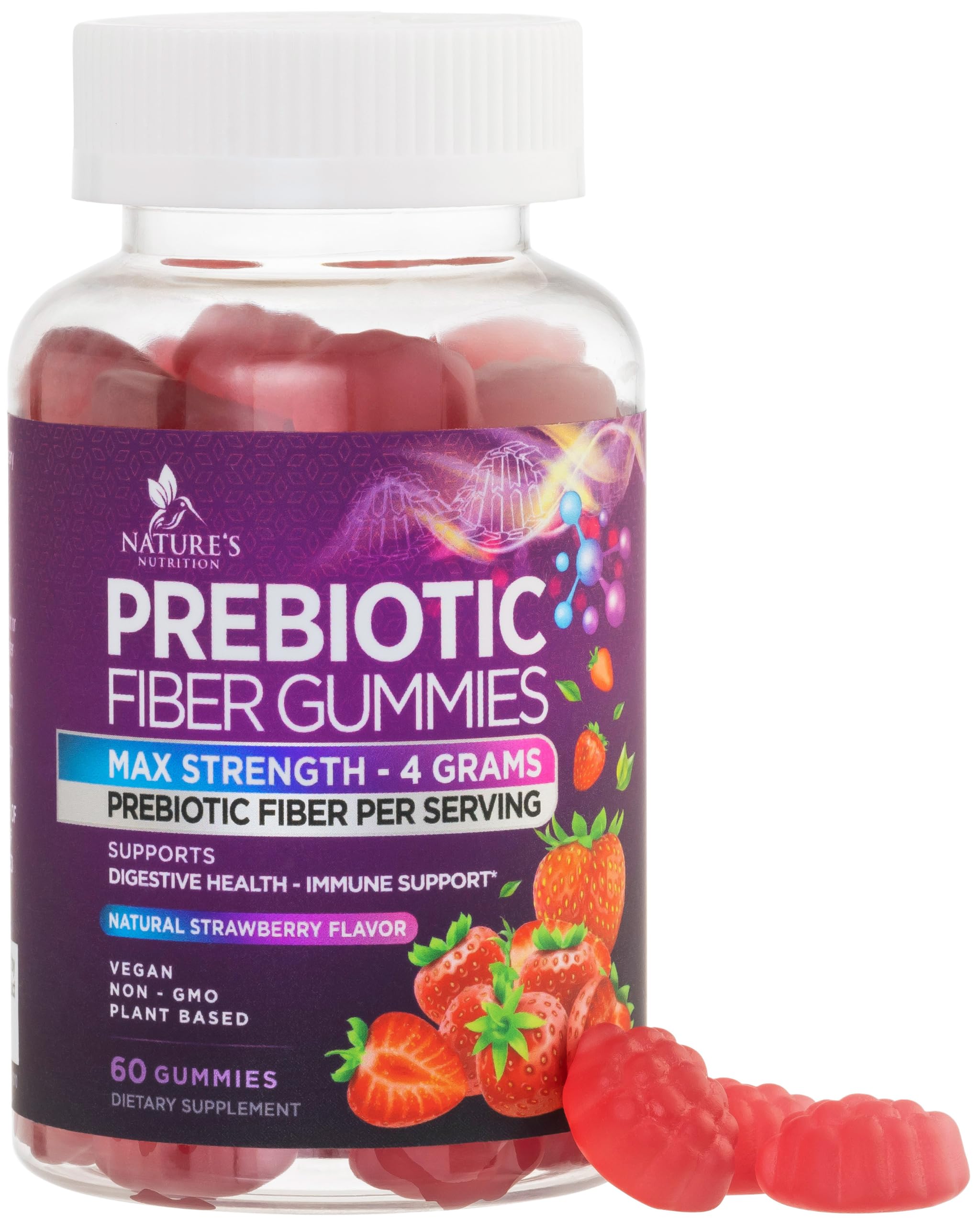 Nature's Nutrition envase frontal mostrando gomitas y beneficios visibles