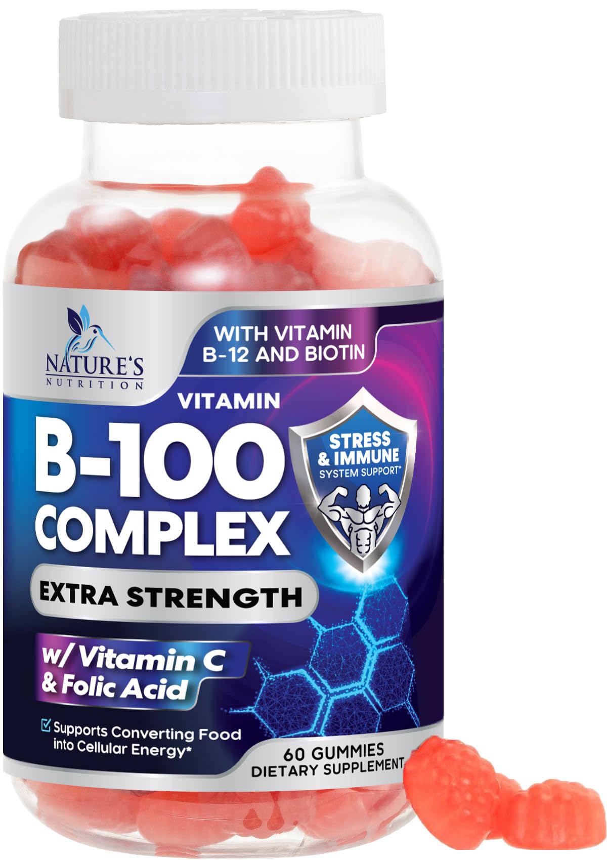 Nature's Nutrition frasco frontal mostrando etiqueta clara para elección informada